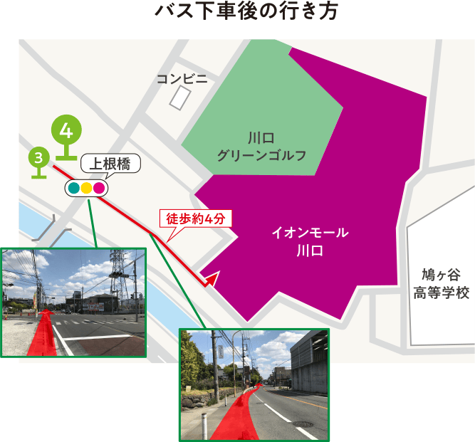 JR京浜東北線「蕨駅」からイオンモール川口への行き方